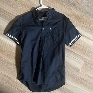 Ben Sherman Navy blue Sport stripes on sleeve Button Down Polo Shirt